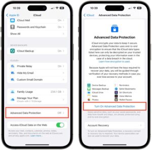 Apple Advanced Data Protection Settings